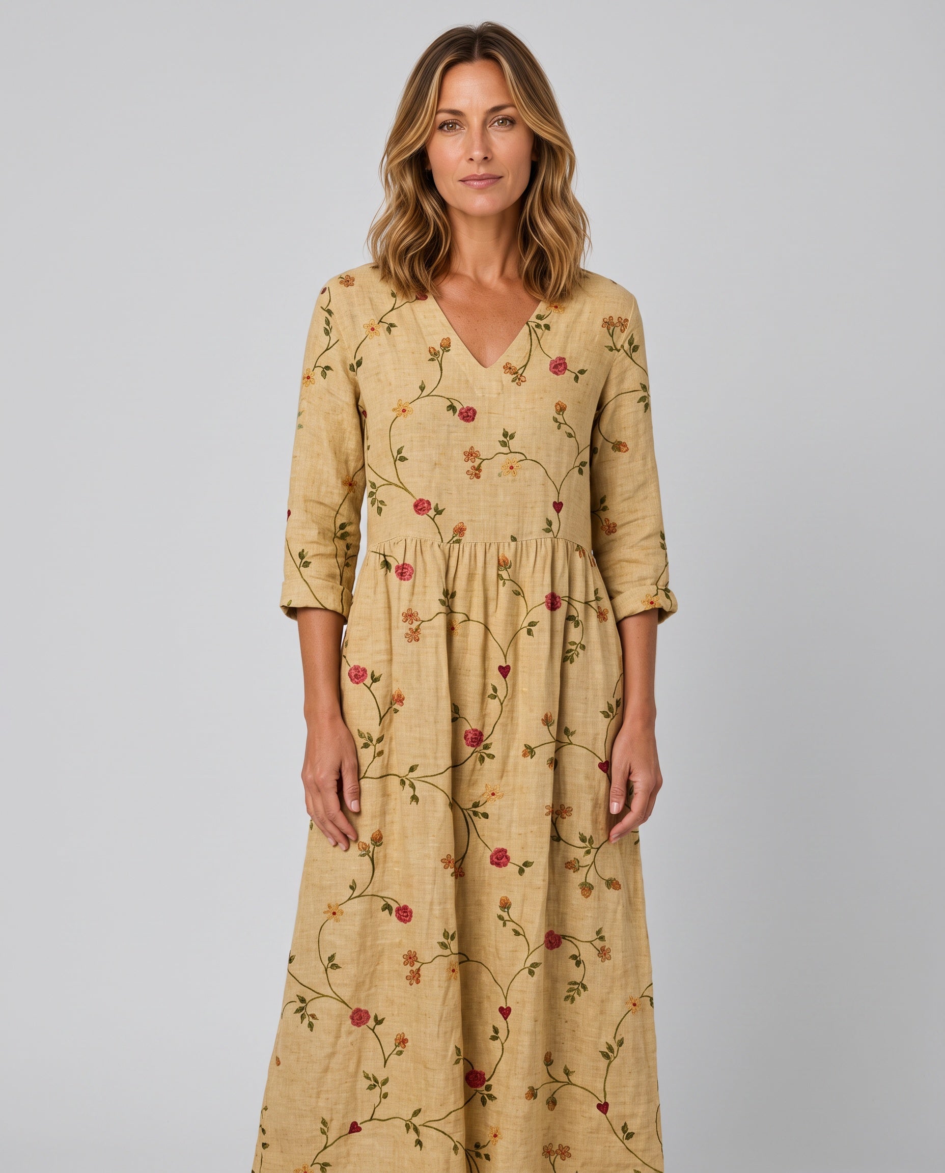 Isolde | Floral V-Neck Maxi Dress