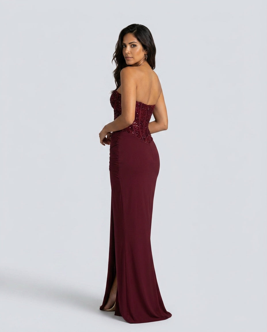 Ada | Sequin Off-Shoulder Sweetheart Maxi Dress