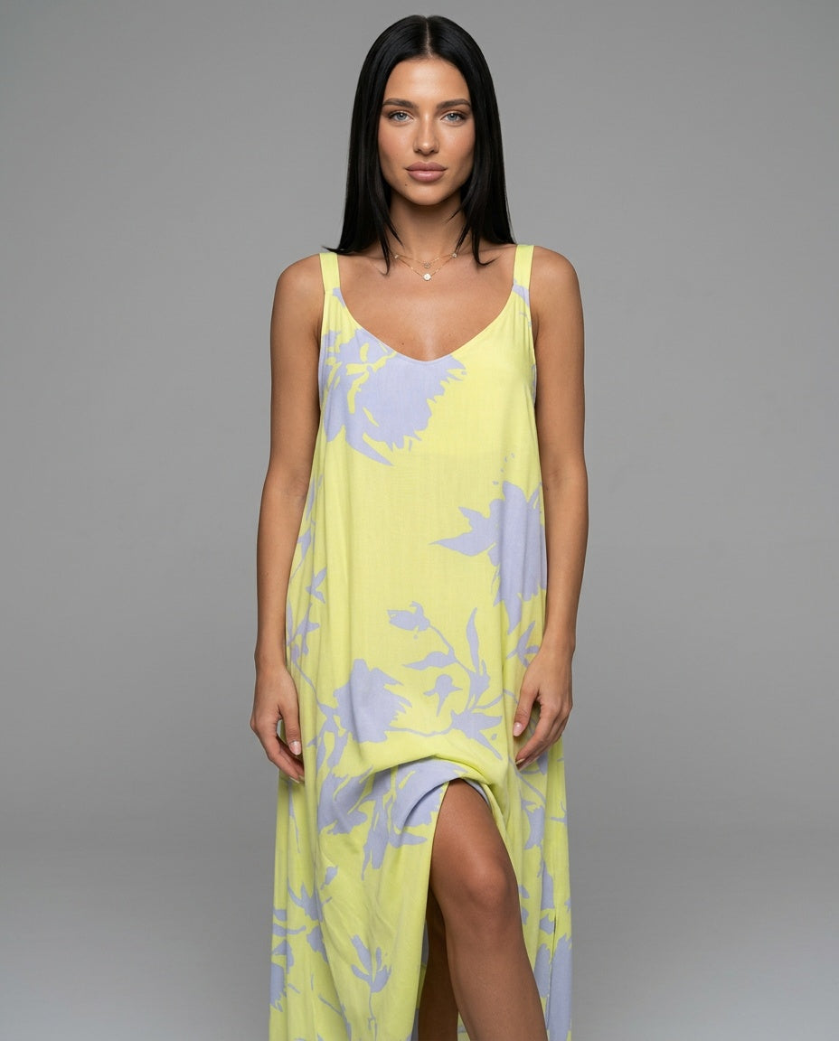 Sienna | Sleeveless Floral Cotton-Blend Midi Dress