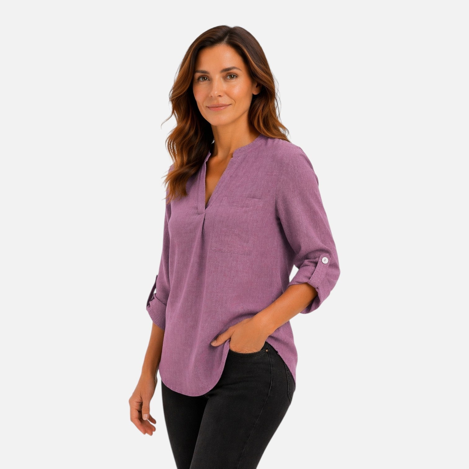 Ellie | V-Neck Long Sleeve Top