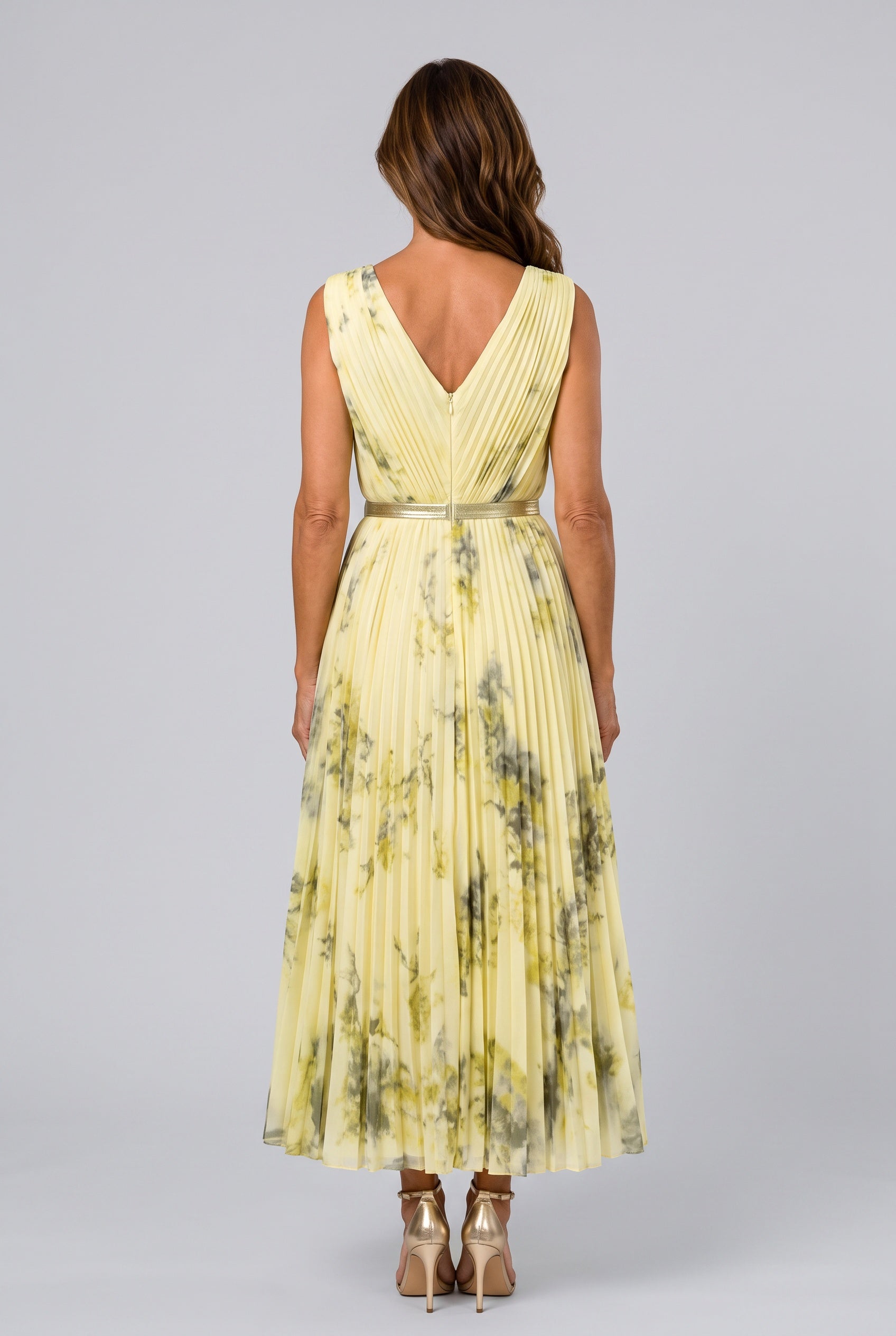 Ottilie | Pleated Sleeveless Maxi Dress