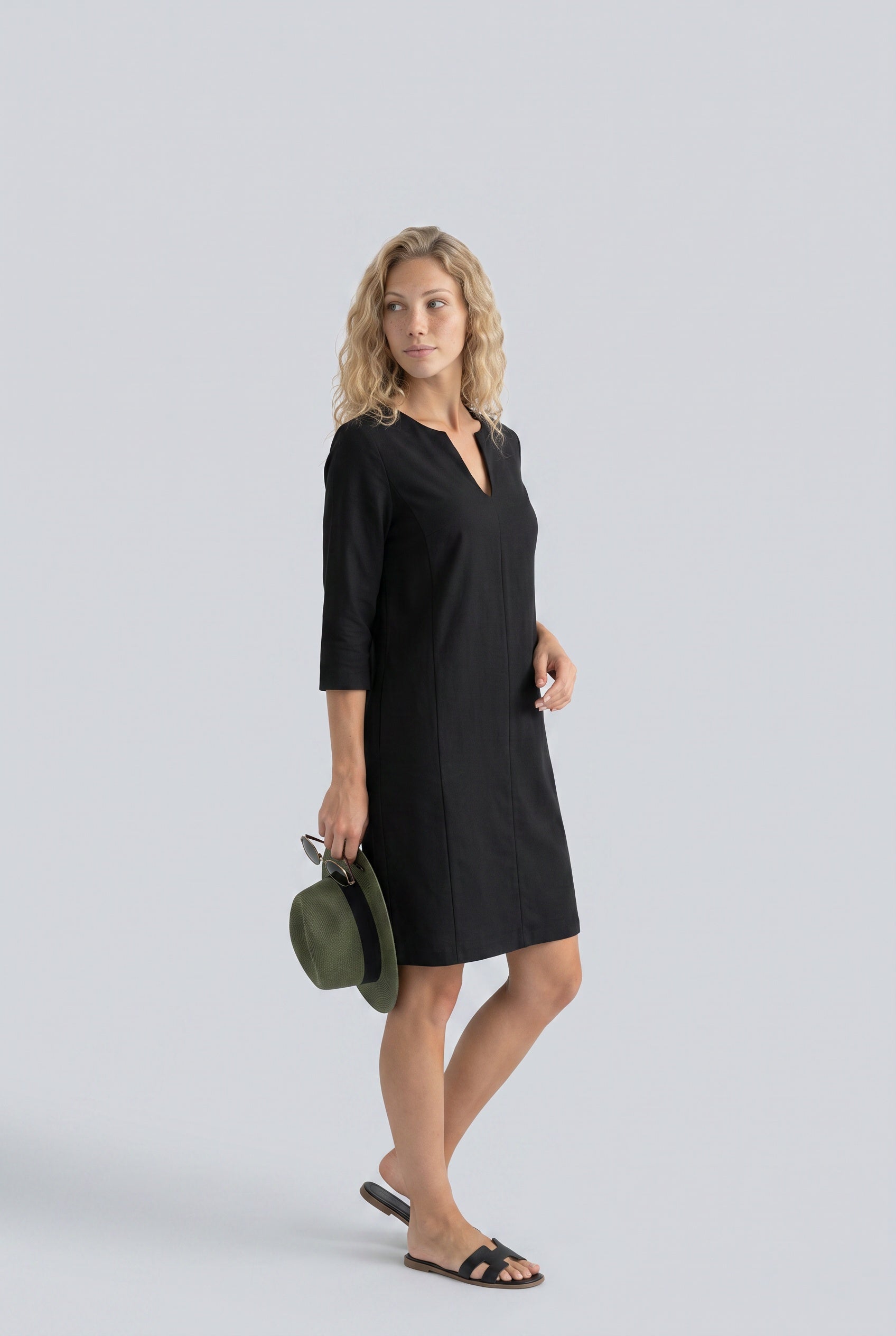 Lotte | 3/4 Sleeve Minimal Mini Dress