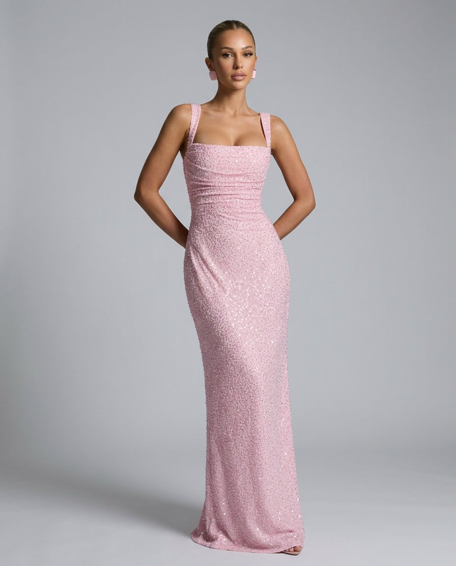 Paige | Sequin Tie-Up Sleeveless Maxi Dress