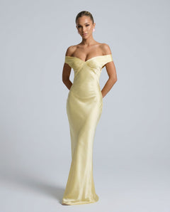 Ivy | Off-Shoulder Satin-Look Maxi Dress
