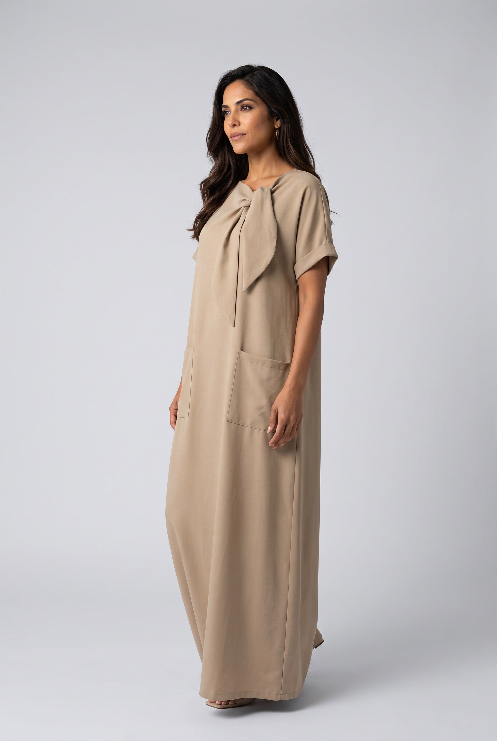 Sabine | Tie Neck Relaxed Maxi Dress