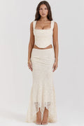 Agnes | Lace Corset Top and Maxi Skirt Set