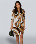 Elena | Abstract Print Summer Midi Dress