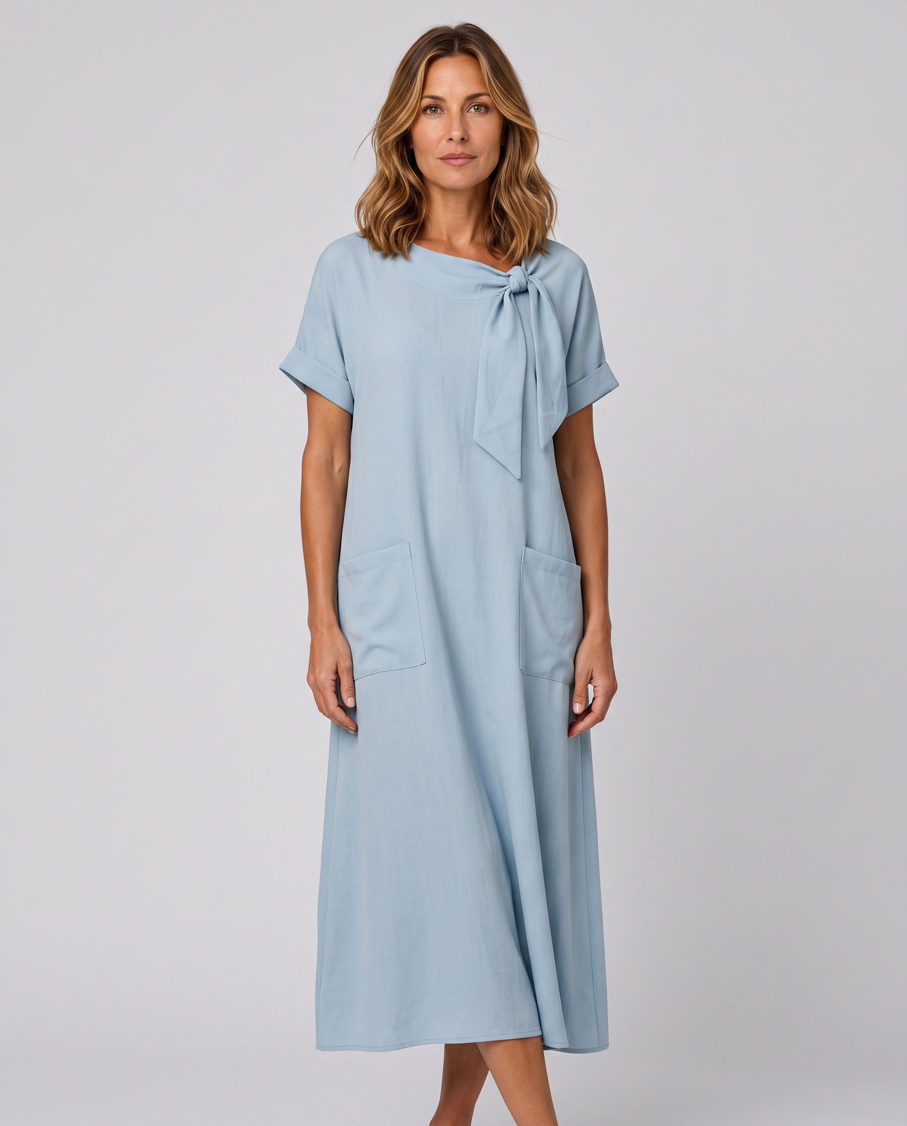 Sabine | Tie Neck Relaxed Maxi Dress