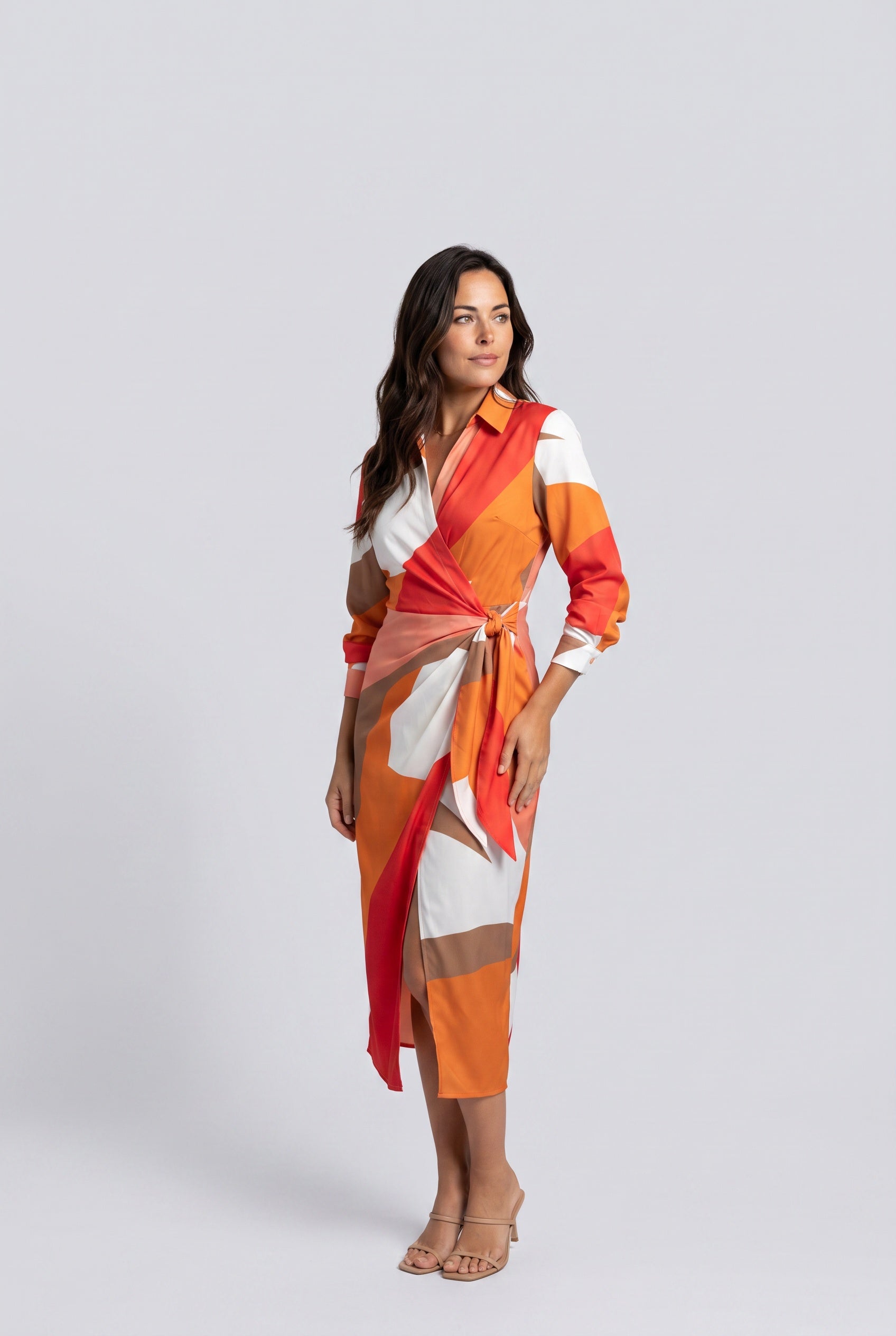 Pilar | Wrap Midi Dress in Print & Solid Colours
