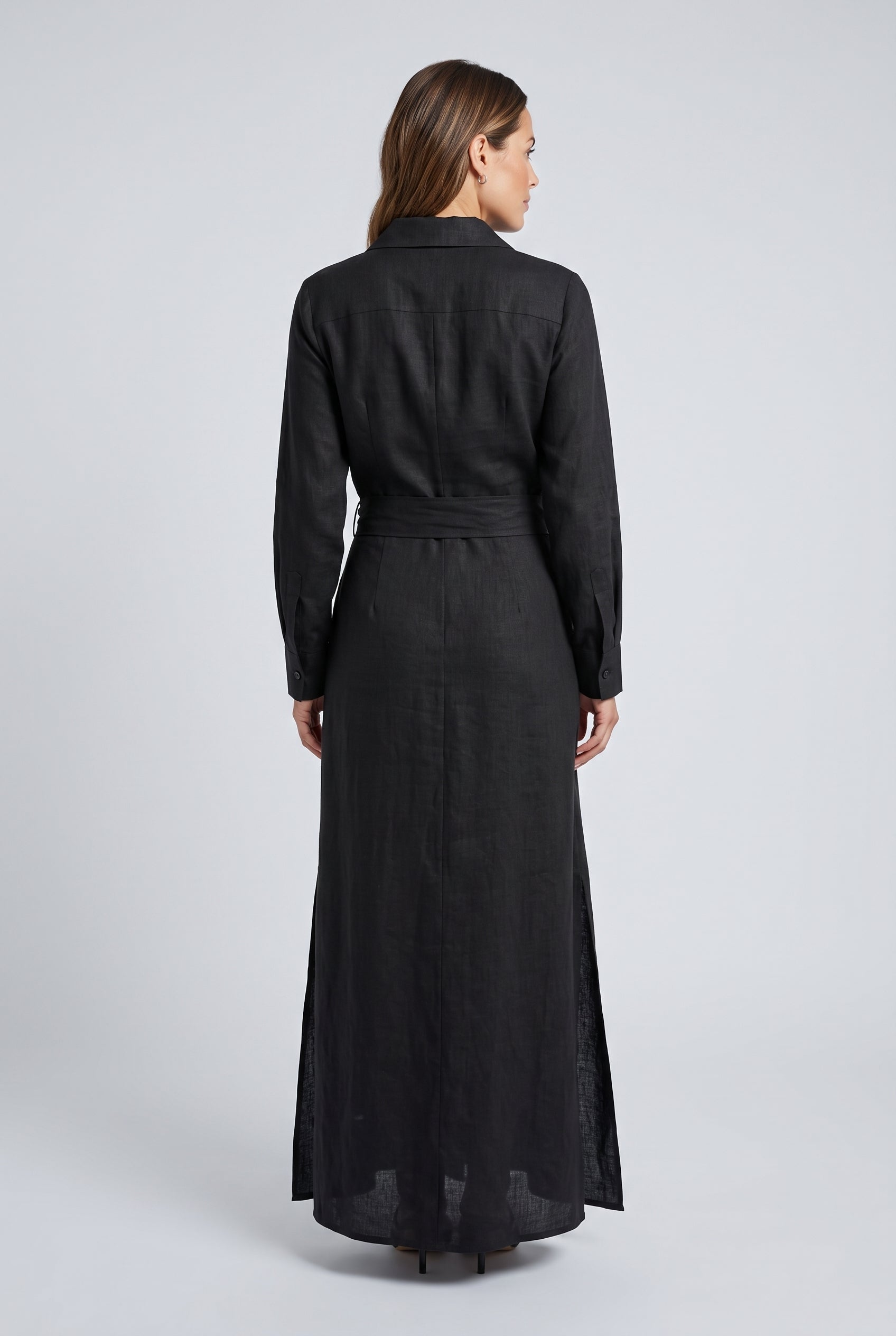 Verity | V-Neck Linen-Blend Maxi Dress