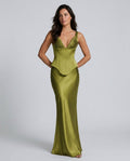 Fleur | Satin Pleated V-Neck Maxi Skirt Set