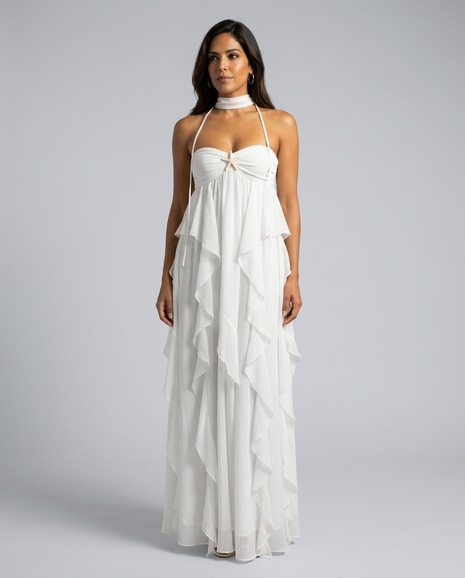 Ada | Ruffled Wedding Guest Maxi Dress