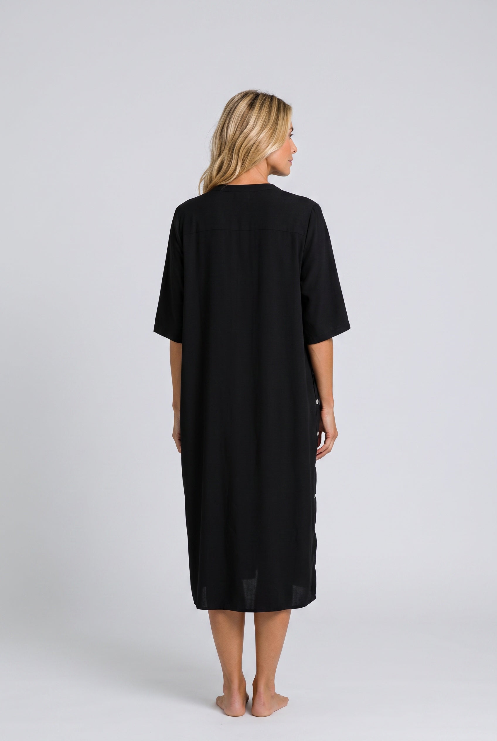Leticia | Button Front Midi Shirt Dress with Pockets