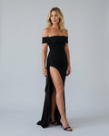 Ivy | Off-Shoulder Side Slit Maxi Dress