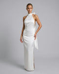 Amara | Open Back Bow-Tie Maxi Dress