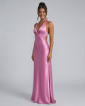 Cleo | Satin Halter Prom Maxi Dress