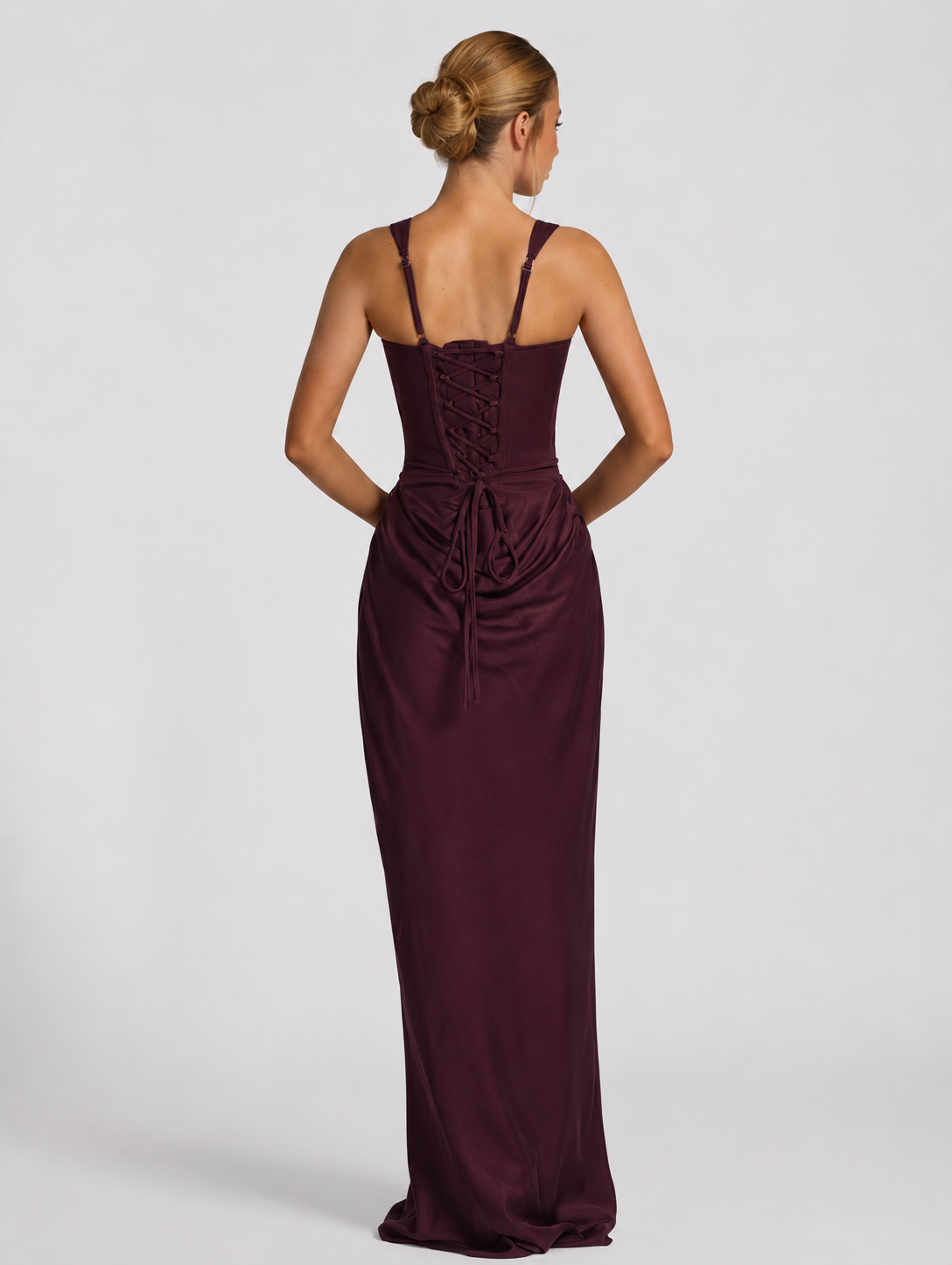 Ruby | Corset Maxi Dress with Draped Skirt