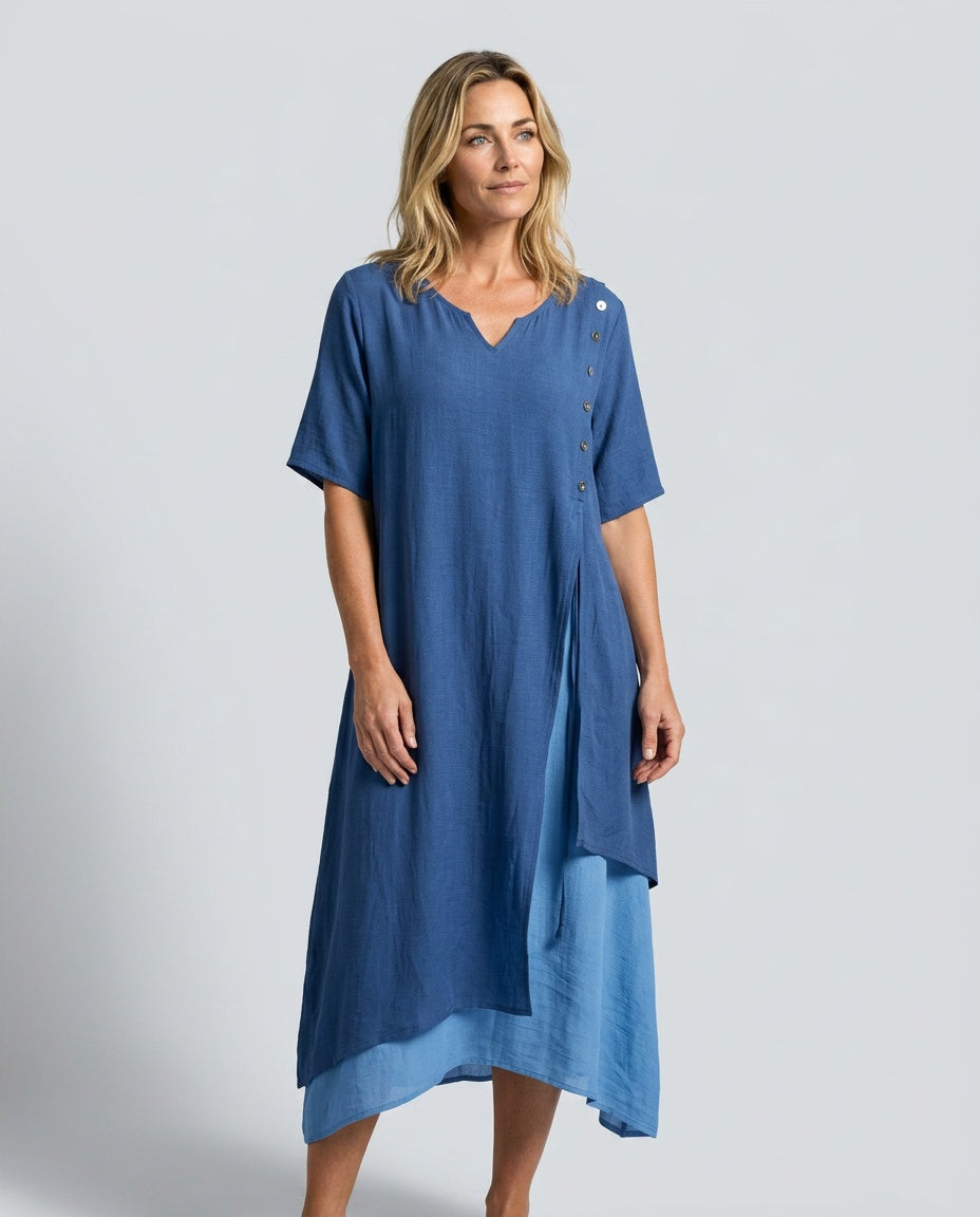 Micaela | Asymmetric Short Sleeve Two-Piece Set