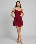 Una | Ruffle Strapless Chiffon Mini Dress