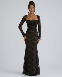 Livilla | Long Lace Wedding Guest Maxi Dress
