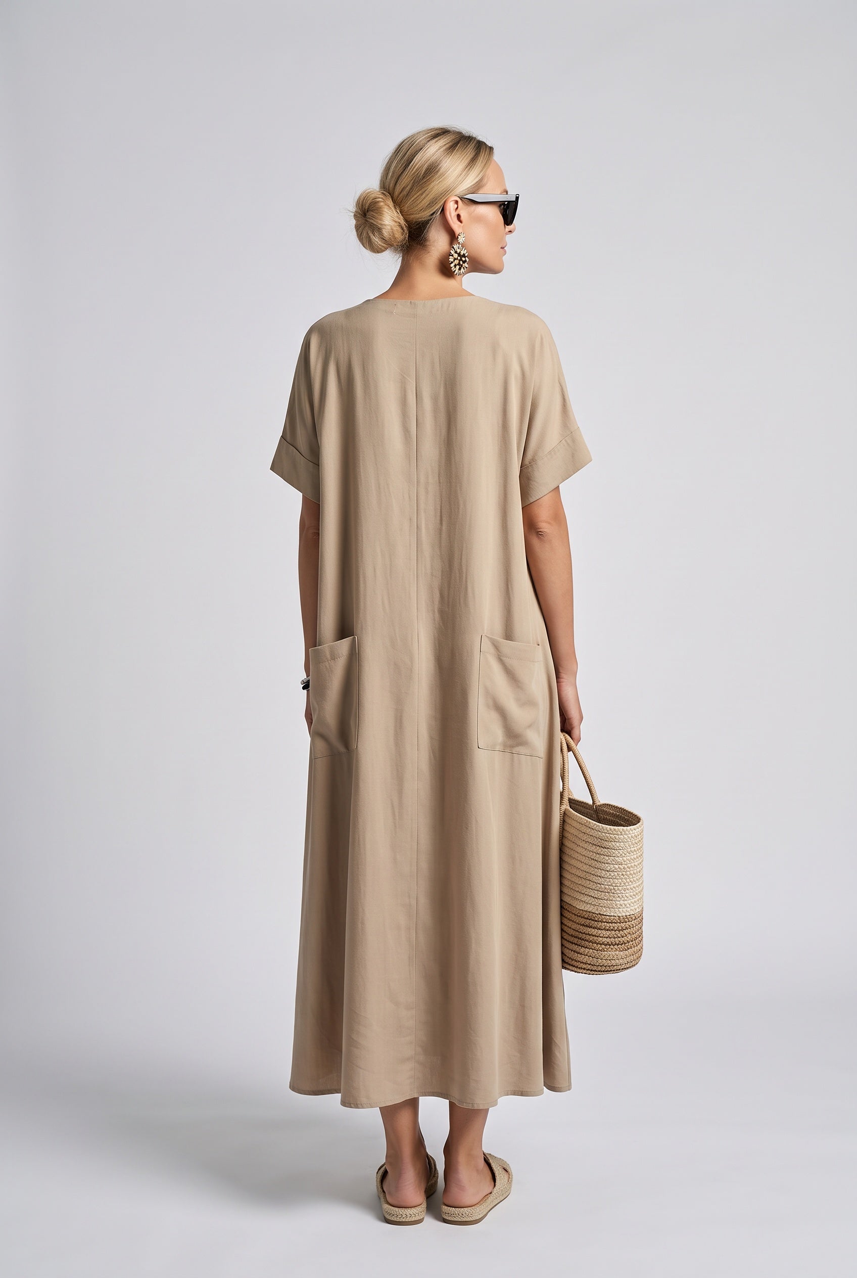 Sabine | Tie Neck Relaxed Maxi Dress