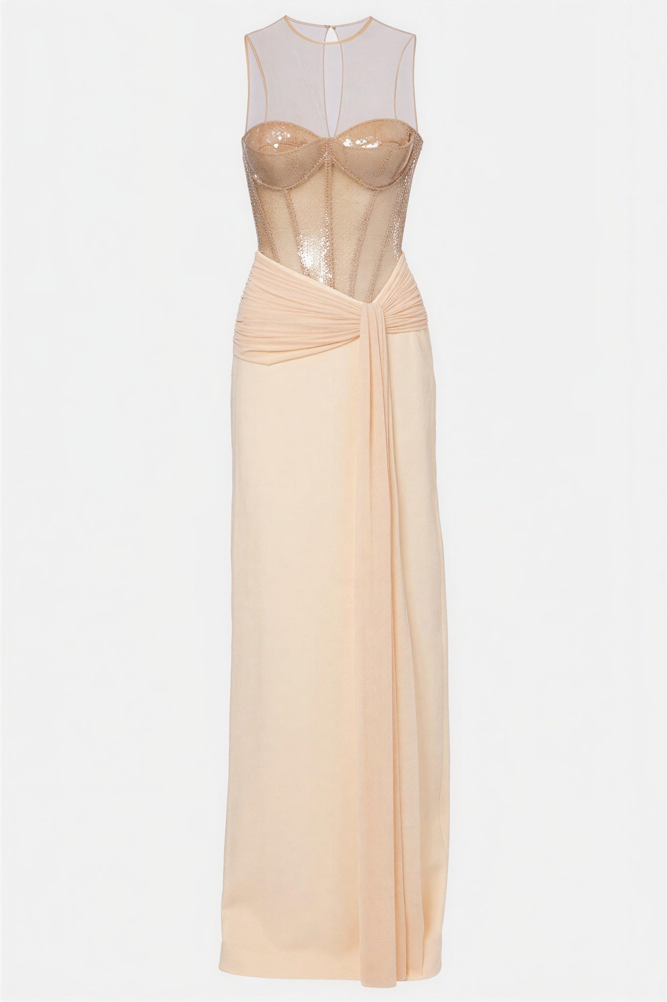 Silvaine | Sequin Spliced Gathered Maxi Dress