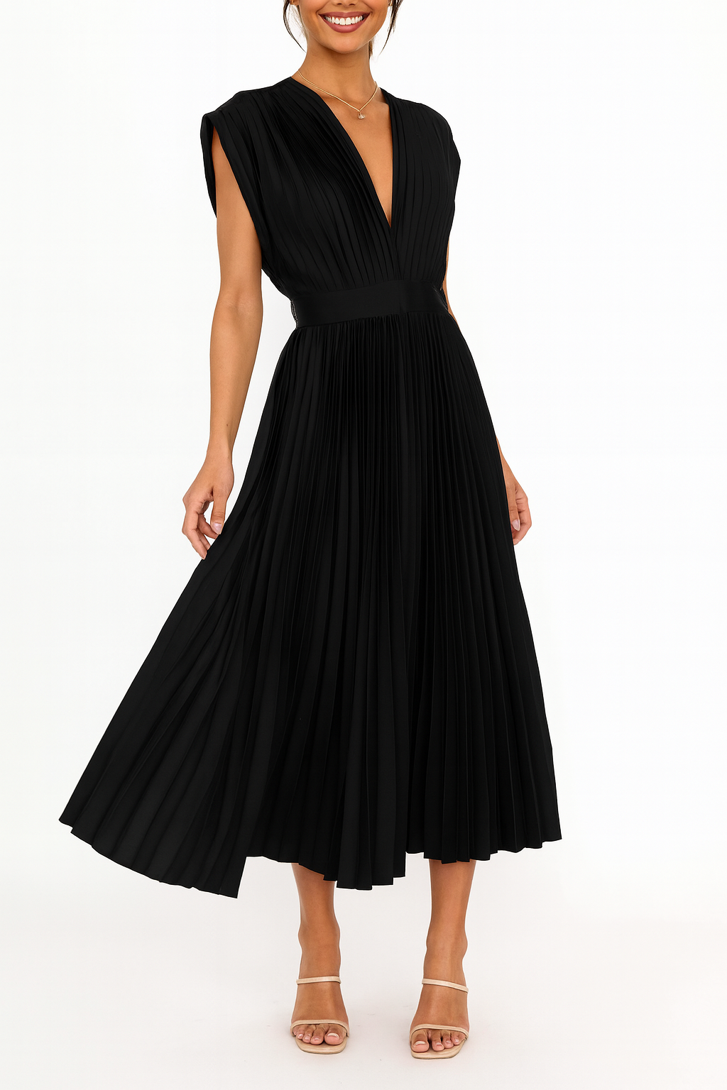 Sienna | Elegant Pleated Midi Dress