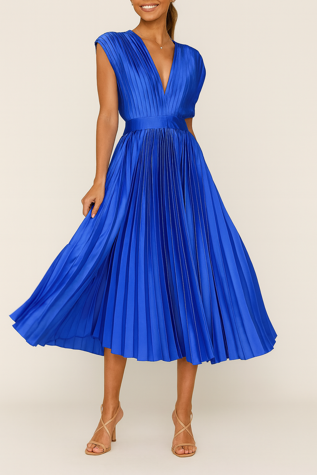 Sienna | Elegant Pleated Midi Dress