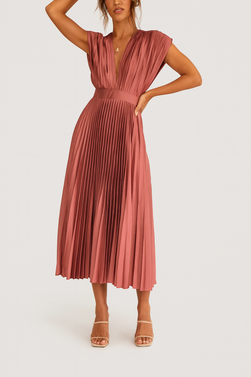 Sienna | Elegant Pleated Midi Dress