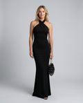 Aurelia | Crossover Halter Neck Fitted Maxi Dress
