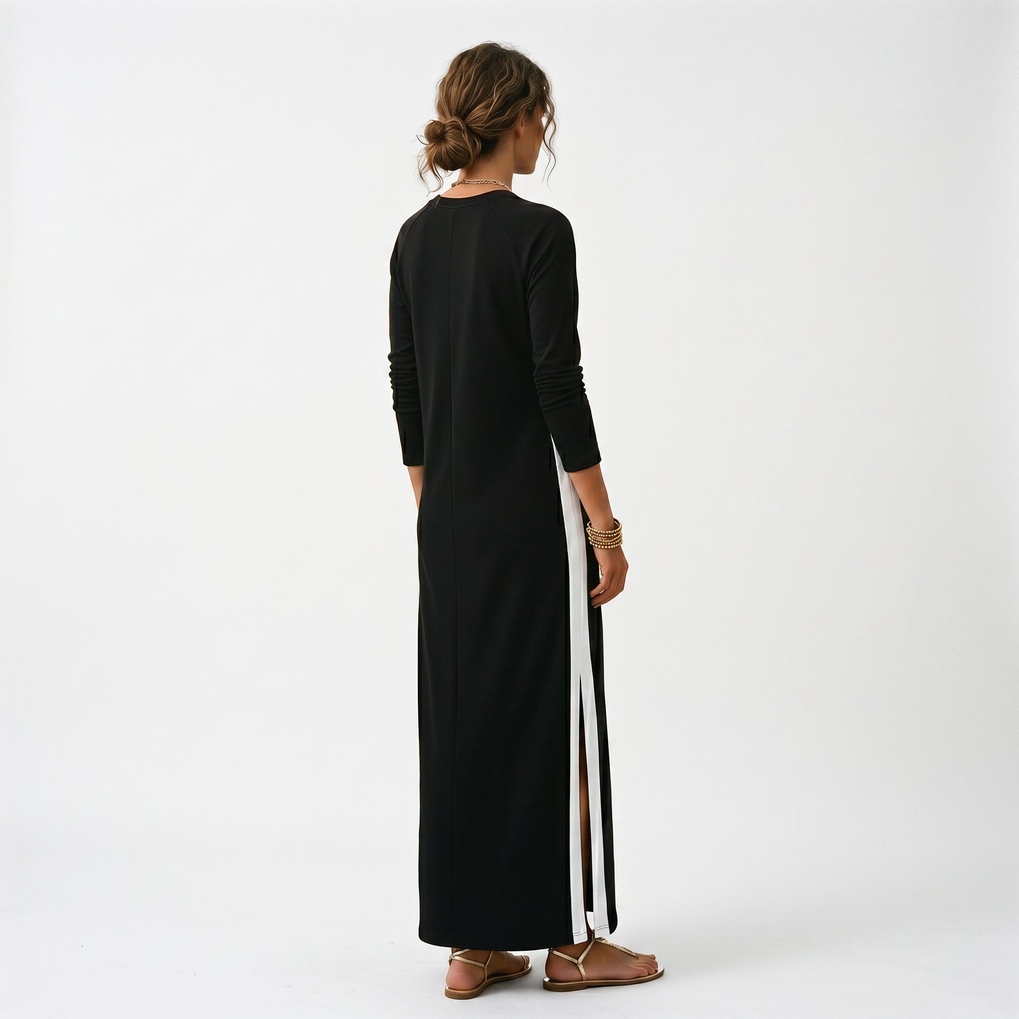 Cordelia | Button-Down Collar White Maxi Dress