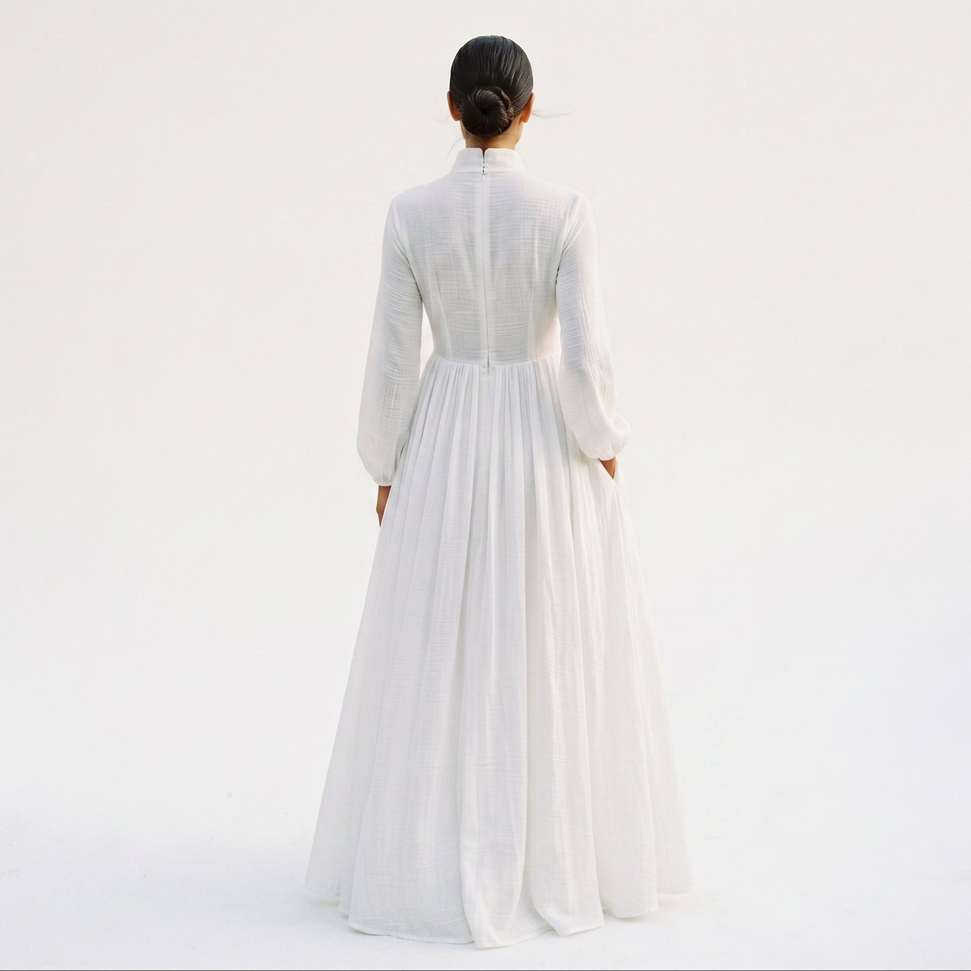 Oriane | Long Sleeve Polyester Maxi Dress