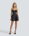 Zara | Glossy Basque Waist Mini Dress