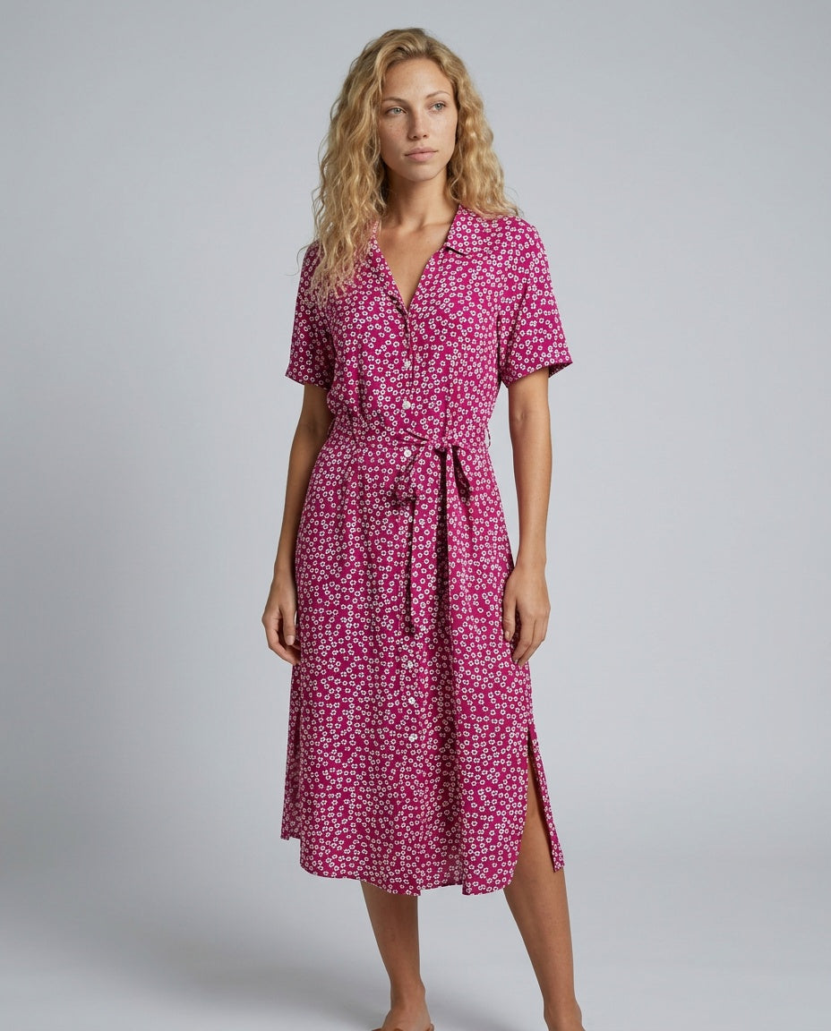 Vivienne | Floral Button-Front Midi Dress
