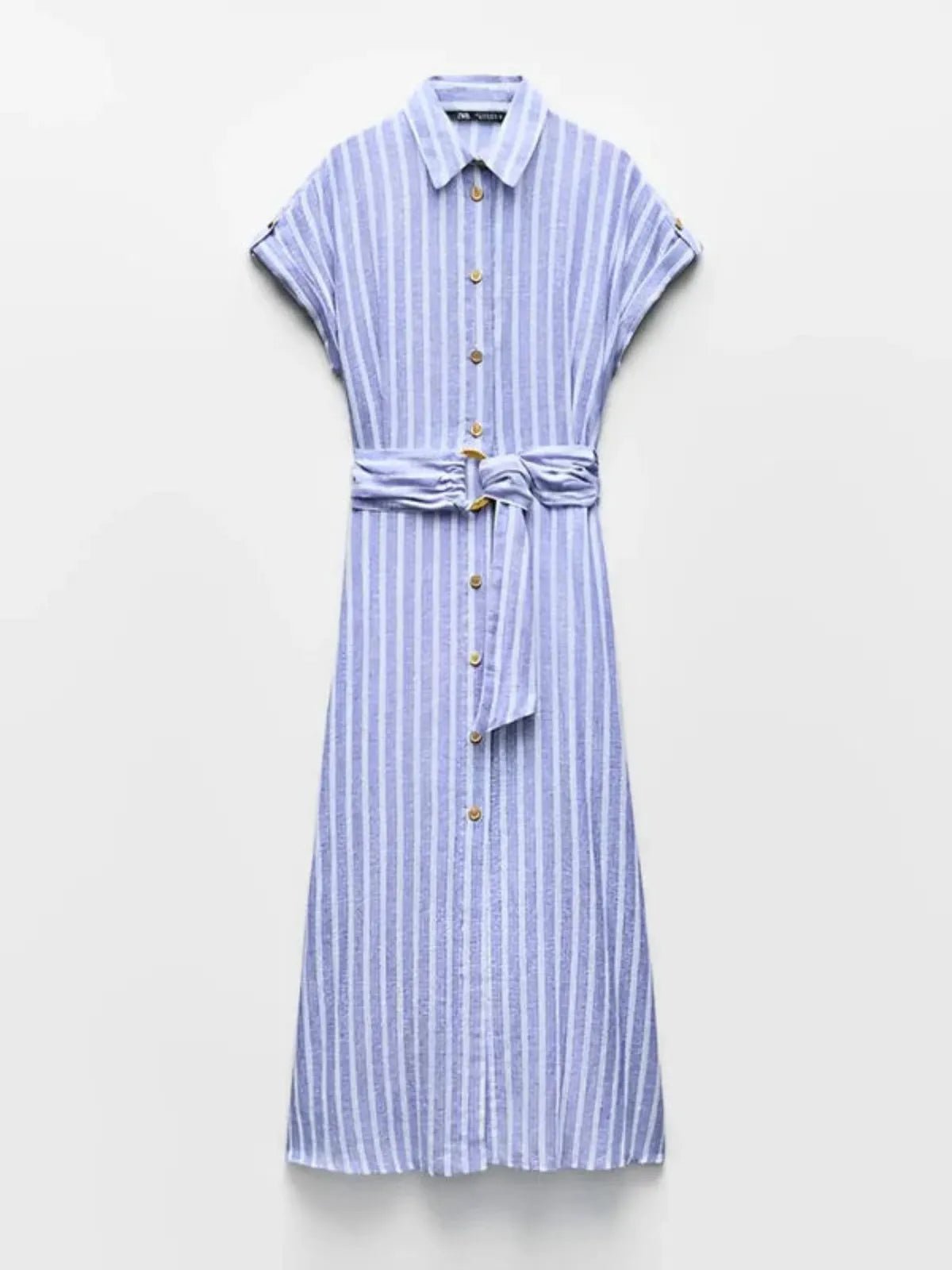 Willa | Striped Linen-Blend Belted Maxi Dress