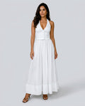 Clarène | White Sleeveless Summer Maxi Dress
