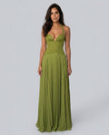 Ottilie | Sweetheart Lace Chiffon Pleated Maxi Dress