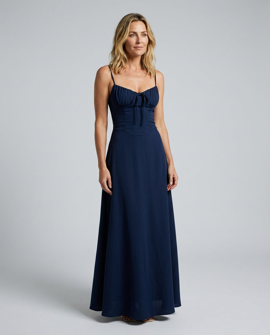 Giselle | Sleeveless Ruched Bodice Wedding Guest Maxi Dress