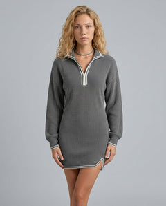 Hailey | Loose Knit Polo Neck Mini
