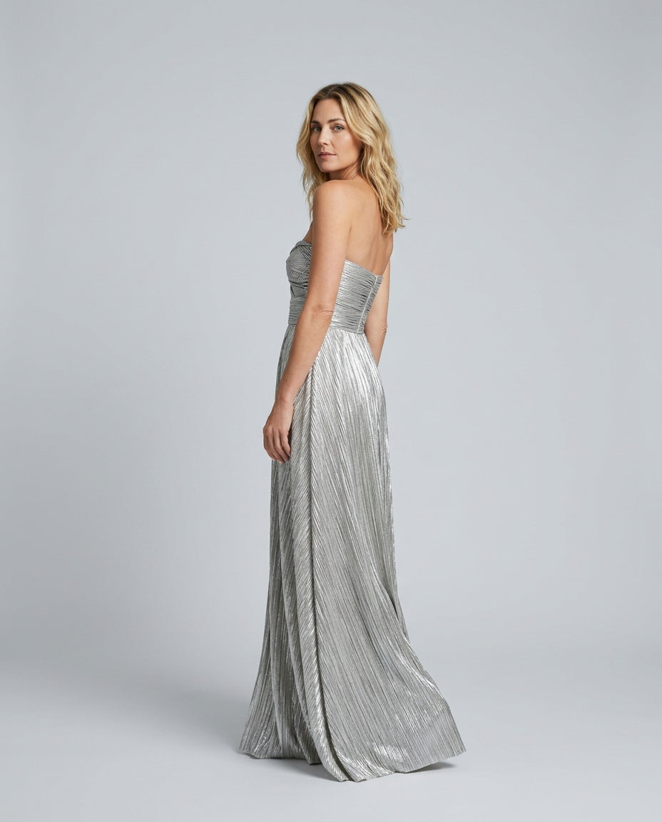Cora | Strapless Glitter Maxi Dress