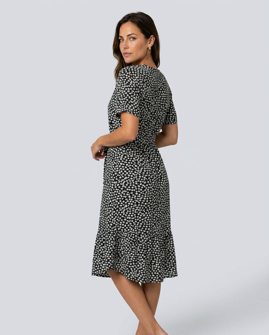 Vivienne | Floral Button-Front Midi Dress