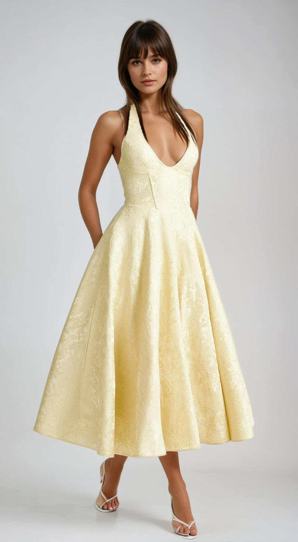 Nina | Yellow Wedding Guest Midi Dress