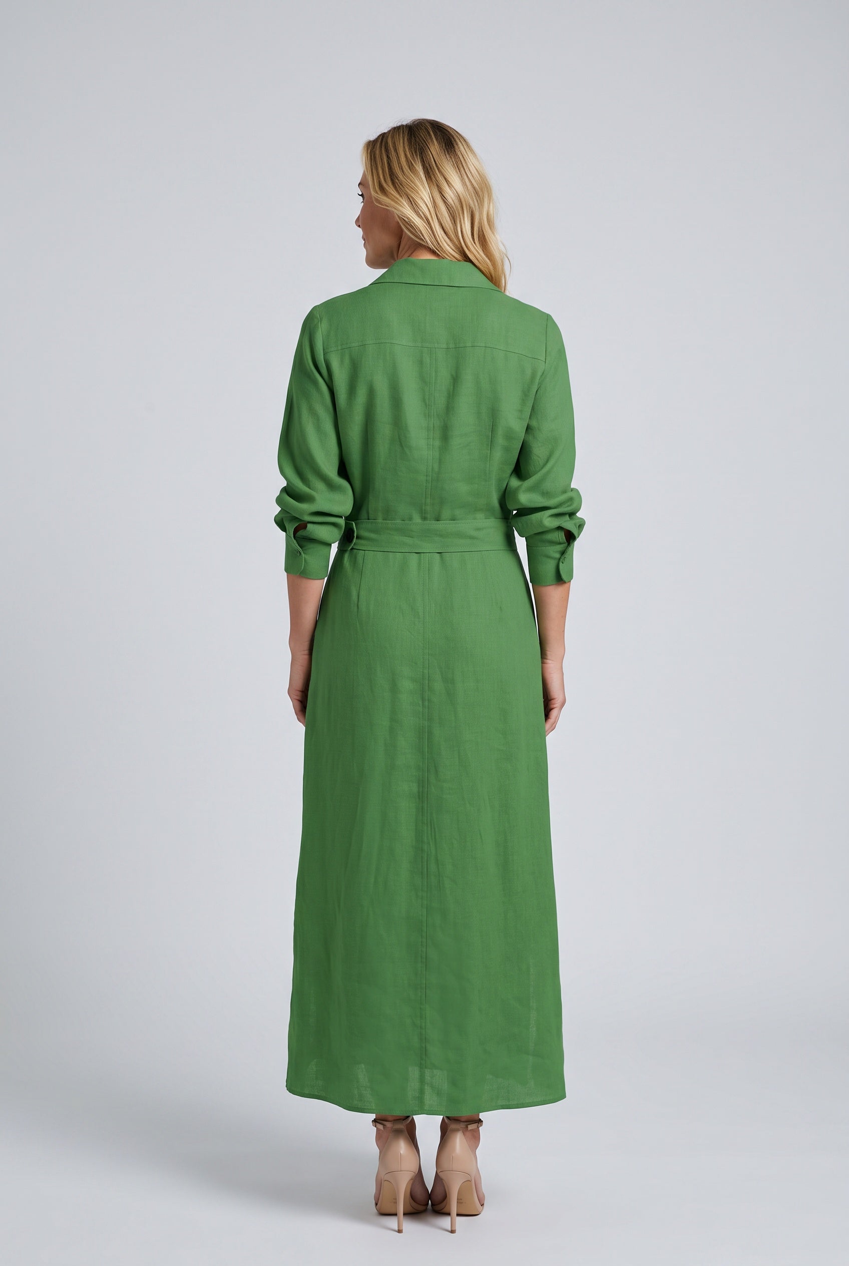 Verity | V-Neck Linen-Blend Maxi Dress
