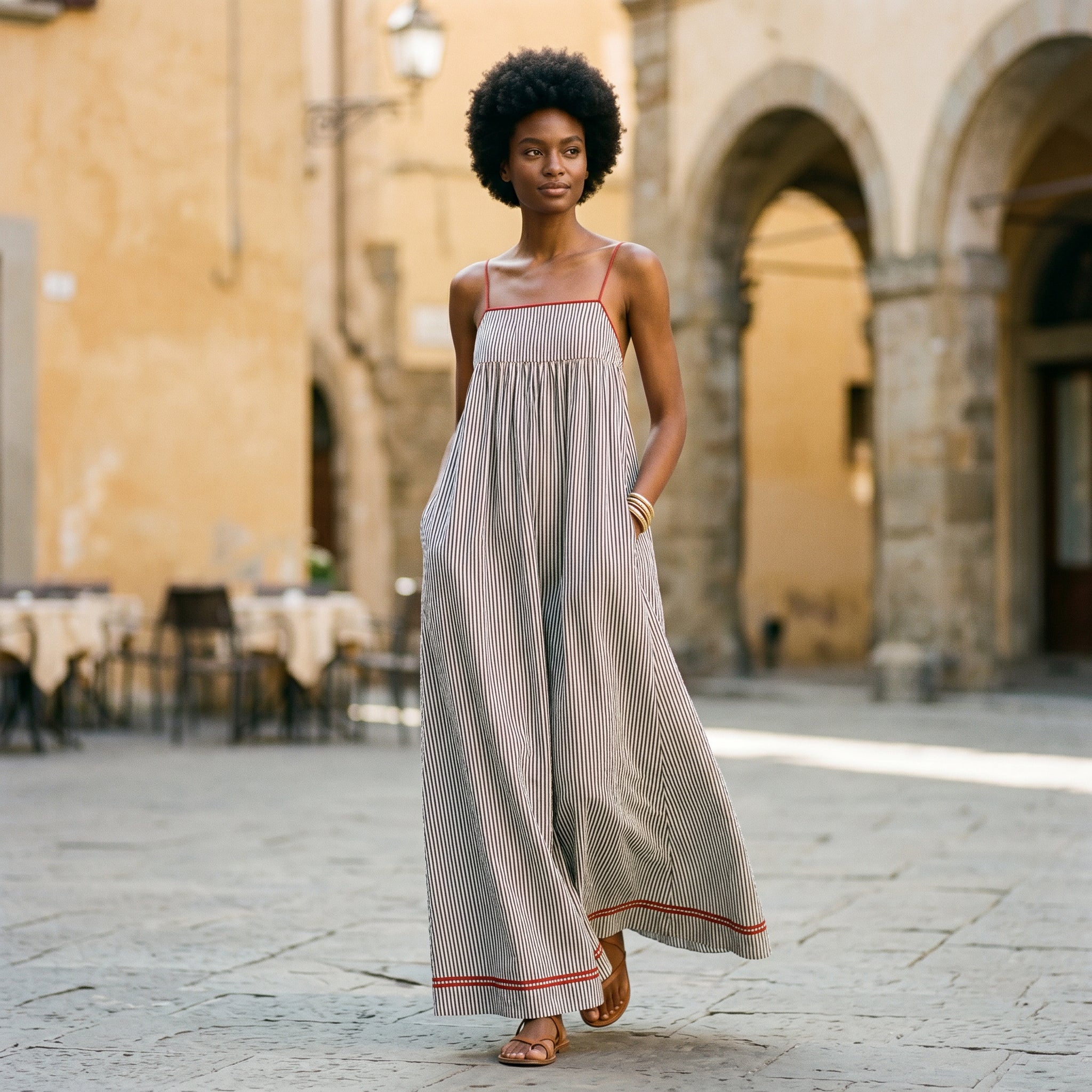 Noor | Striped Maxi Dress