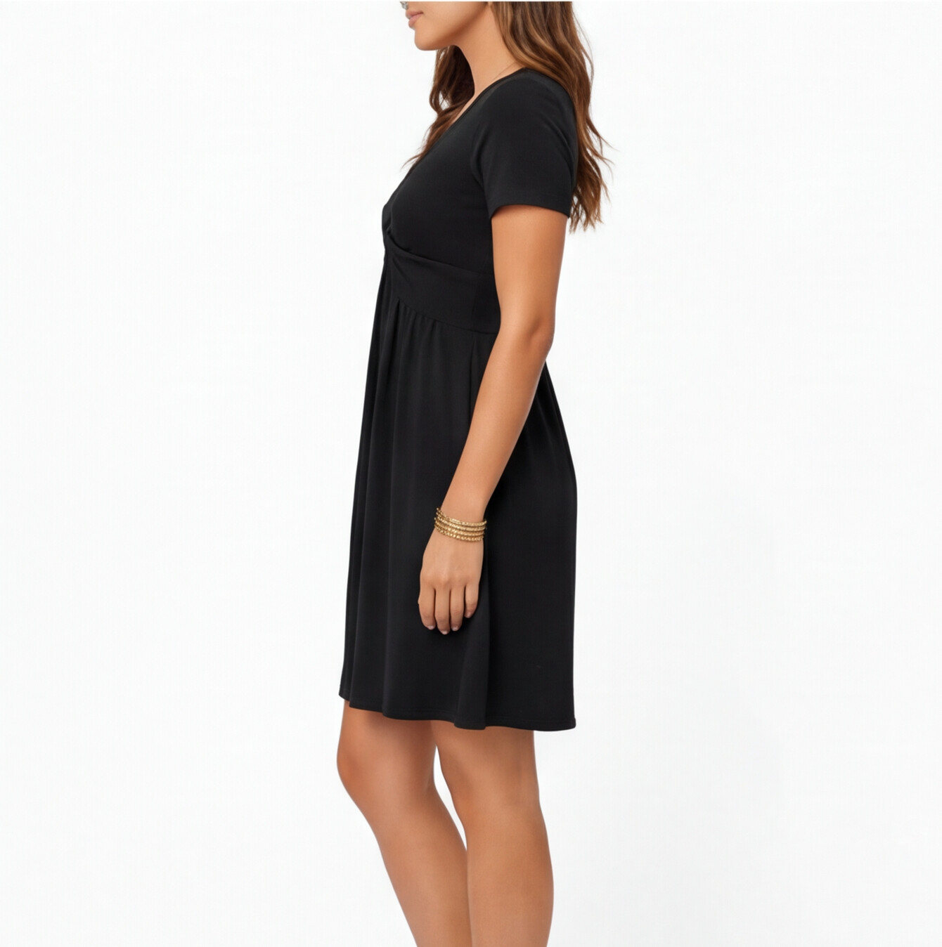 Skylar | V-Neck Relaxed Fit Cotton Midi Dress