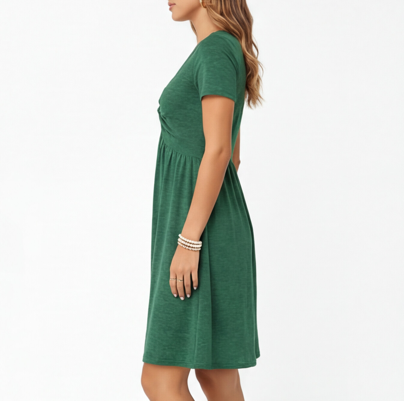 Skylar | V-Neck Relaxed Fit Cotton Midi Dress