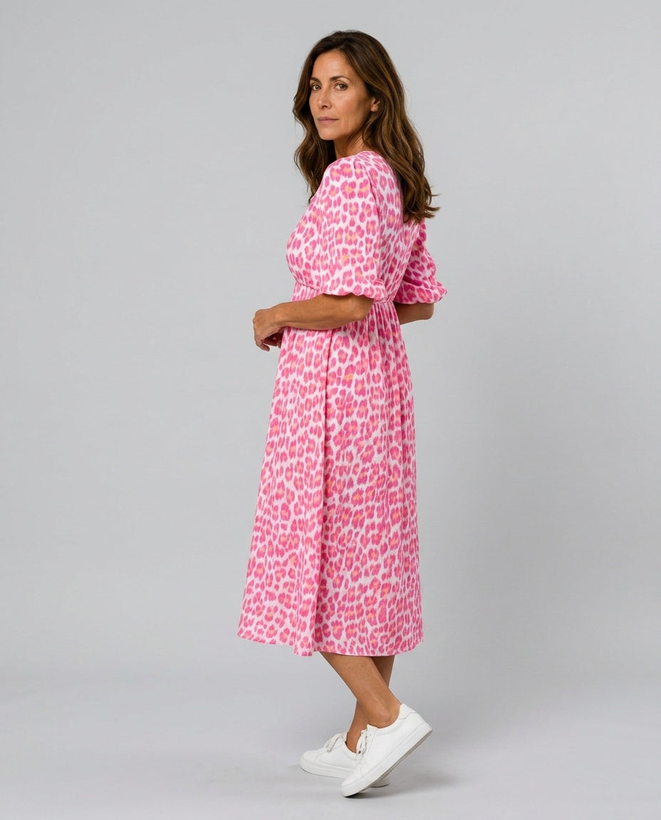 Willa | Printed V-Neck Midi Dress