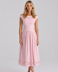 Sloane | Broderie Anglaise Off-Shoulder Midi Dress