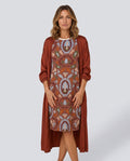 Yara | Maxi Dress with Matching Open Front Coat