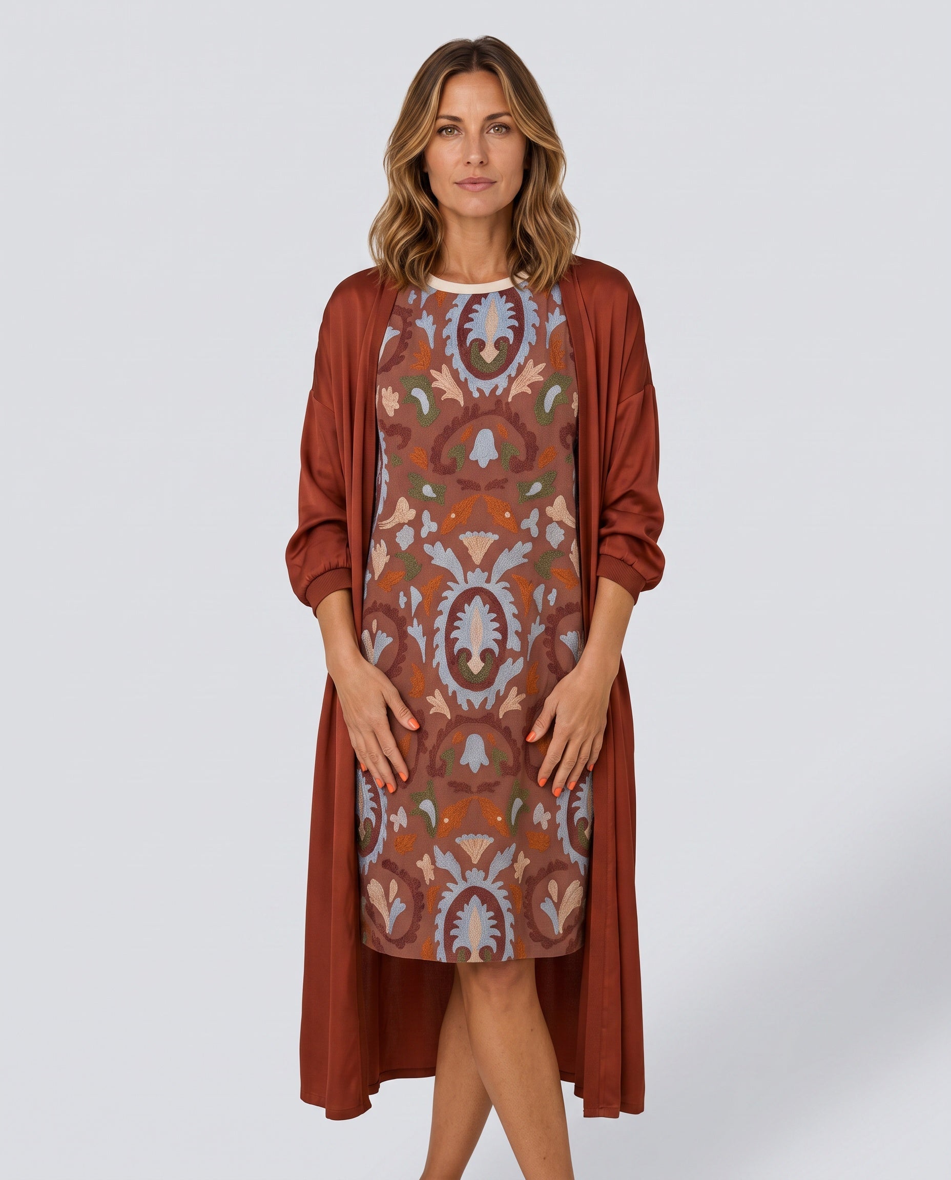 Yara | Maxi Dress with Matching Open Front Coat